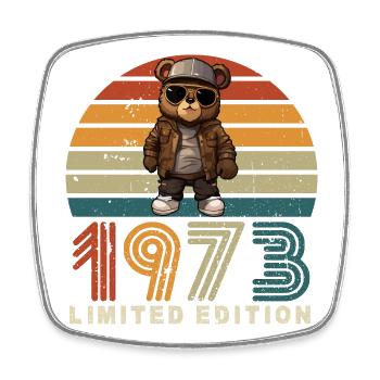 1973 édition limitée anniversaire vintage - Magnet carré - blanc - Devant