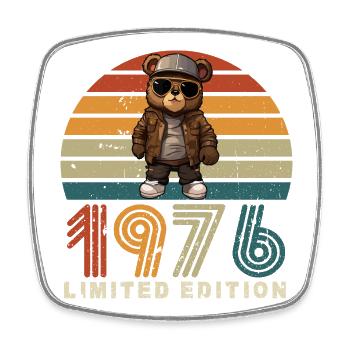 1976 édition limitée anniversaire année Vintage - Magnet carré - blanc - Devant
