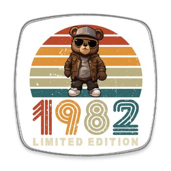 Édition limitée 1982 année de construction anniversaire rétro - Magnet carré - blanc - Devant