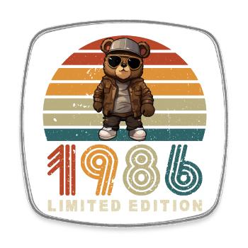 1986 Limited Edition Baujahr Geburtstag Vintage - Viereckiger Kühlschrankmagnet - Weiß - Vorne