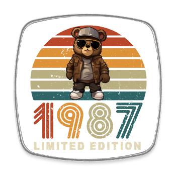 Limited Edition 1987 Year of Construction Birthday Vintage - Square fridge magnet - white - Front