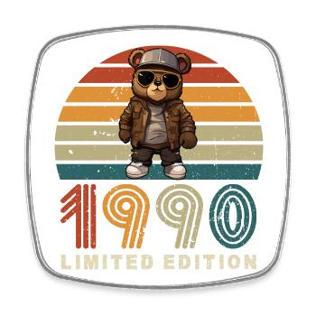 Limited Edition 1990 Baujahr Geburtstag Retro - Viereckiger Kühlschrankmagnet - Weiß - Vorne