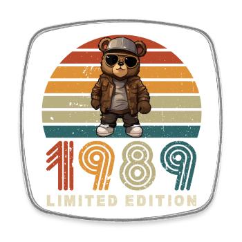 Édition limitée 1989 année de construction anniversaire vintage - Magnet carré - blanc - Devant