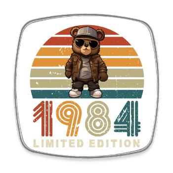 Édition limitée 1984 année de construction anniversaire vintage - Magnet carré - blanc - Devant