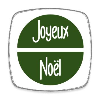 NOËL. ANNEE. ANNIVERSAIRE. RETRAITE. FÊTE. COEUR. - Magnet carré - blanc - Devant