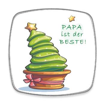 Tannenbaum - Viereckiger Kühlschrankmagnet - Weiß - Vorne