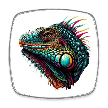 Iguana - Square fridge magnet - white - Front