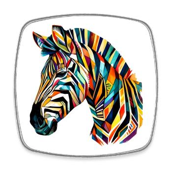 Zebra - Viereckiger Kühlschrankmagnet - Weiß - Vorne