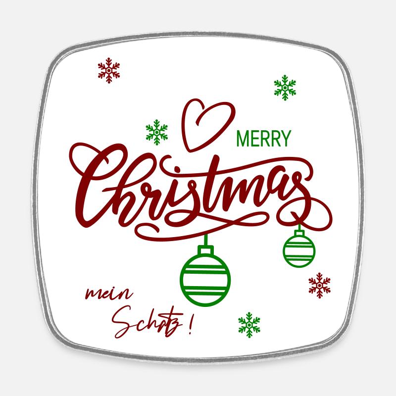 Merry Christmas - Viereckiger Kühlschrankmagnet - Weiß