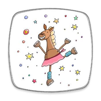 Cute dancing ballerina bangs - Square fridge magnet - white - Front