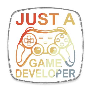 Développeur de jeux - Magnet carré - blanc - Devant