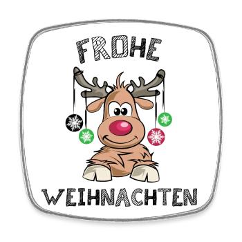 xmas Rentier frohe Weihnachten Symbol Logo icon - Viereckiger Kühlschrankmagnet - Weiß - Vorne