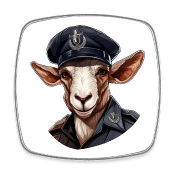 Goats Police - Square fridge magnet - white - Front