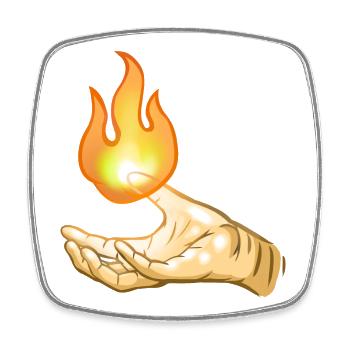 Flame - Square fridge magnet - white - Front