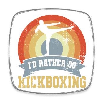 Je préfère faire du kickboxing - Magnet carré - blanc - Devant