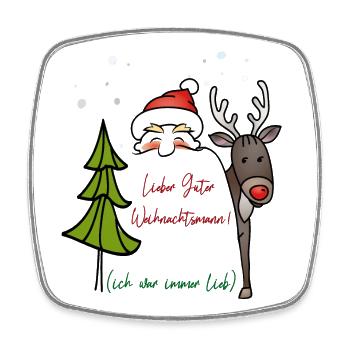 Dear Good Santa, Gifts - Square fridge magnet - white - Front