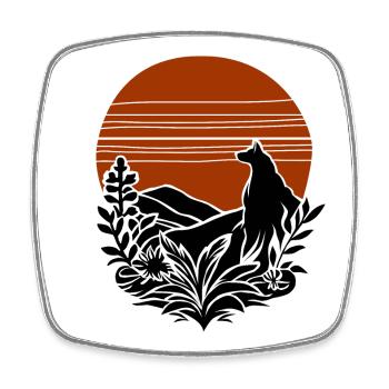vintage wolf - Viereckiger Kühlschrankmagnet - Weiß - Vorne
