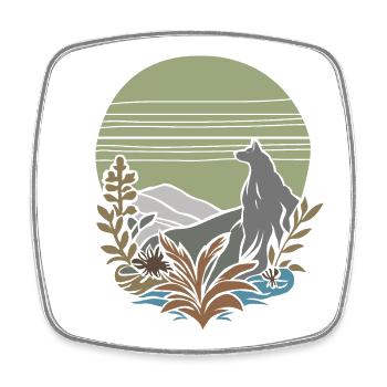 vintage wolf - Viereckiger Kühlschrankmagnet - Weiß - Vorne