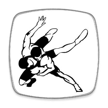 Wrestler - Square fridge magnet - white - Front