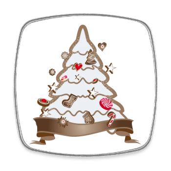 beautiful gingerbread christmas tree for christmas - Square fridge magnet - white - Front