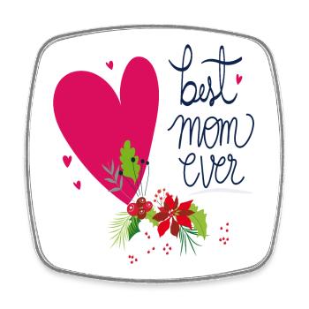 best mom ever - Viereckiger Kühlschrankmagnet - Weiß - Vorne