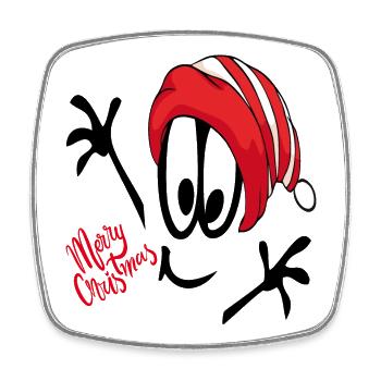 Santa Claus Merry Christmas Comic - Square fridge magnet - white - Front