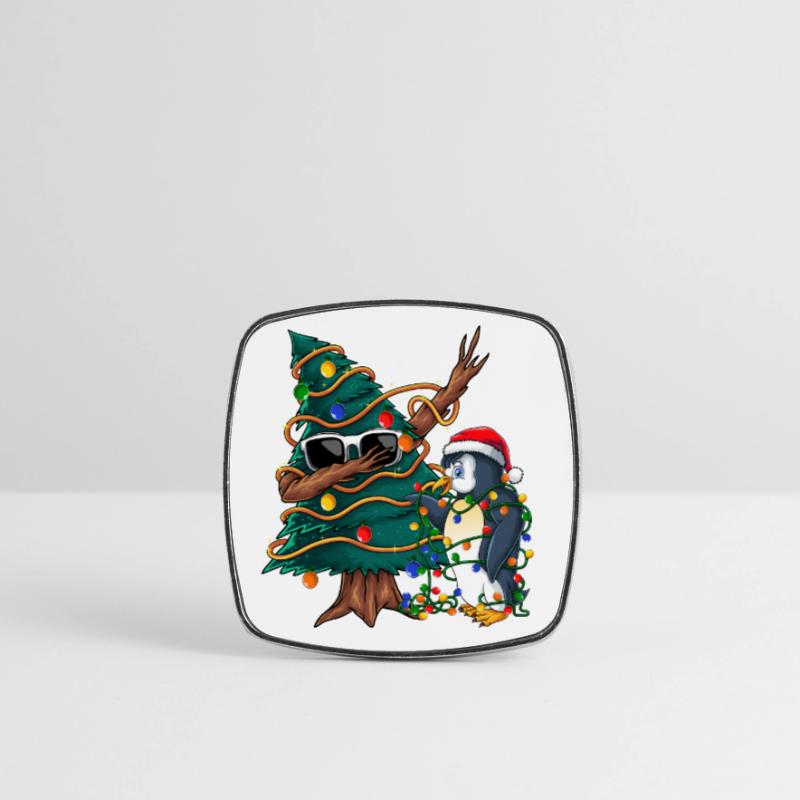 Dapping Tannenbaum -Dapping Weihnachtspullover Viereckiger Kühlschrankmagnet