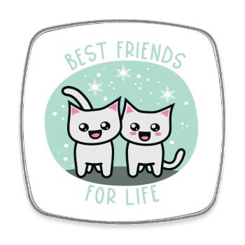 Best friends for life - Viereckiger Kühlschrankmagnet - Weiß - Vorne