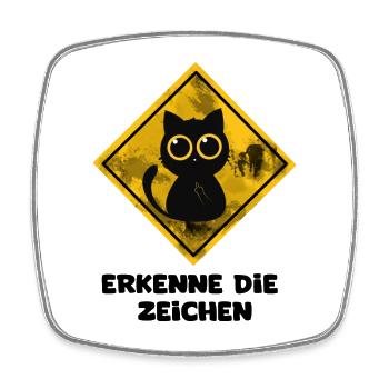 Erkenne die Zeichen - Viereckiger Kühlschrankmagnet - Weiß - Vorne
