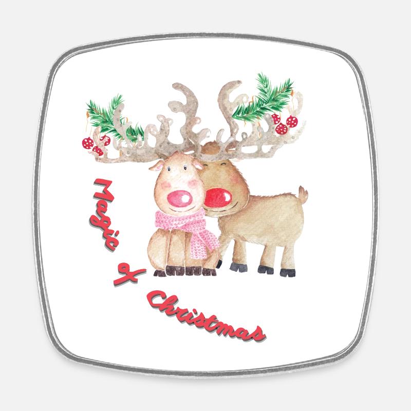 Magic of Christmas - Square fridge magnet - white