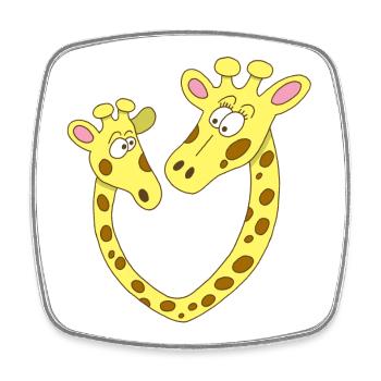 Giraffenherz - Viereckiger Kühlschrankmagnet - Weiß - Vorne