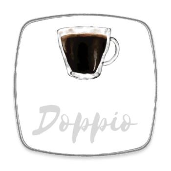 Chemise Doppio Espresso Coffee Barista Cafe - Magnet carré - blanc - Devant