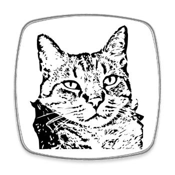 Katze Tigerkatze Katzenshirt Geschenk - Viereckiger Kühlschrankmagnet - Weiß - Vorne