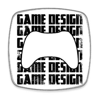 Conception de jeux - Magnet carré - blanc - Devant