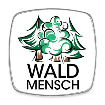 Logo d’arbres d’homme de forêt icône de logo de forêts de forêt - Magnet carré - blanc - Devant