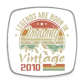 The Legends were born in January 2010 - 2010 - Square fridge magnet - white - Front