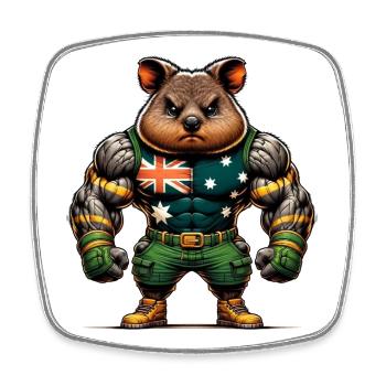 Quokka Australian fighter design - Square fridge magnet - white - Front