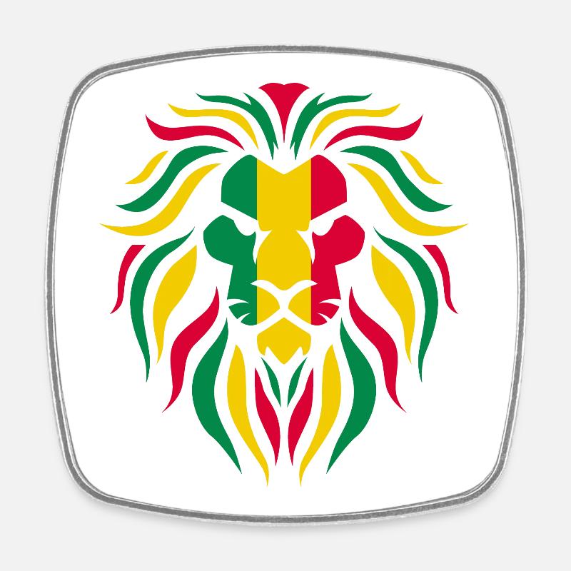 Reggae Rasta Lion - Magnet carré - blanc