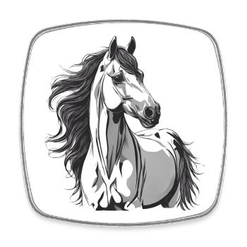 Horse, Horse Fan, Horse Riding - Square fridge magnet - white - Front