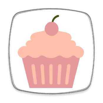 Cupcake - Square fridge magnet - white - Front
