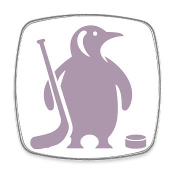 Minimalistische Pinguin Eishockey Silhouette - Viereckiger Kühlschrankmagnet - Weiß - Vorne