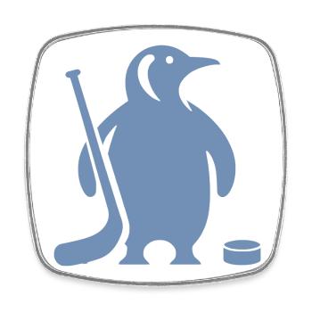 Minimalistische Pinguin Eishockey Silhouette - Viereckiger Kühlschrankmagnet - Weiß - Vorne