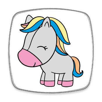 kleines Einhorn - Viereckiger Kühlschrankmagnet - Weiß - Vorne