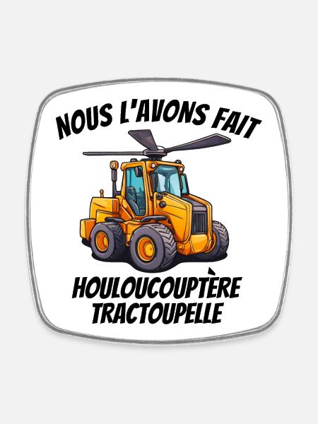chantier, travaux, chef de chantier - Magnet carré - blanc