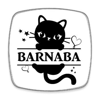 Barnaba T-Shirt Katze Geschenkidee Katze - Viereckiger Kühlschrankmagnet - Weiß - Vorne