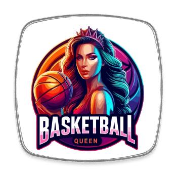 Basketball-Königin-Illustration - Viereckiger Kühlschrankmagnet - Weiß - Vorne