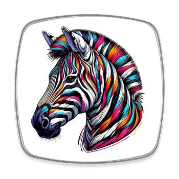 Zebra - Viereckiger Kühlschrankmagnet - Weiß - Vorne