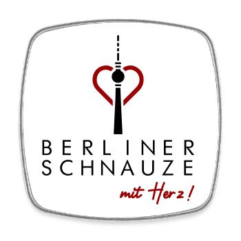 Berliner Schnauze mit Herz - Viereckiger Kühlschrankmagnet - Weiß - Vorne