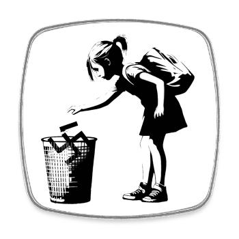 Style artistique urbain Swastika Trash - Magnet carré - blanc - Devant