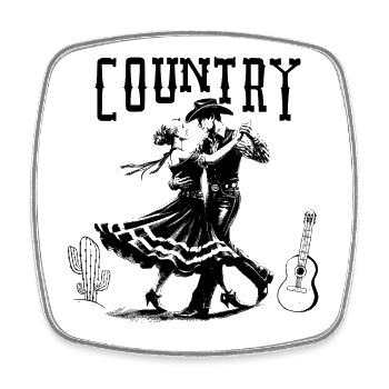 Country dancing - Square fridge magnet - white - Front